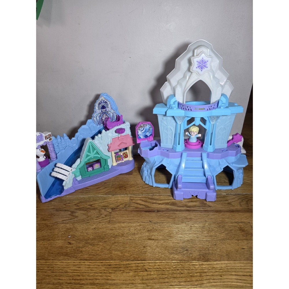 TWO Little People Frozen Elsa's Enchanted Lights Palace Musical & Arendelle